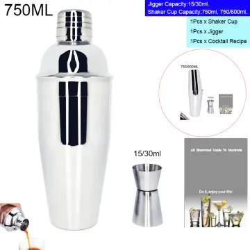 13Pcs Bartender Kit Cocktail Shaker Mixer Bar Tools 750/600ml Shakers With  Cocktail Recipe Pourer Jigger