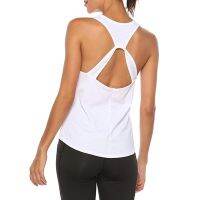 Women Workout Tank Tops Back Cutout Sleeveless Sports Activewear Solid Color Gym Athletic Running Shirts Loose Fit