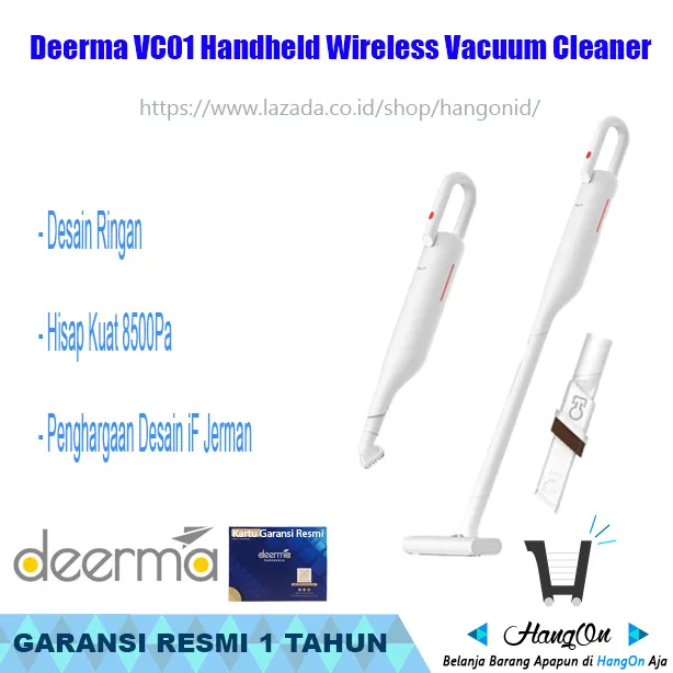 Deerma VC01 Handheld Wireless Vacuum Cleaner Cordless Penyedot Debu