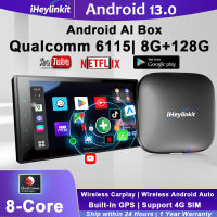 Heylinkit Carplay Ai Box Android 13.0ไร้สาย Android Auto Netflix Spotify QCM6115 8-Core 8 + 28สำหรับ Audi Honda Benz Hyundai VW