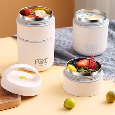 1/2 Layer Stainless Steel Thermal Lunch Box Portable Children Insulated Bento Box Warmer Soup Cup Large Capacity Food Container