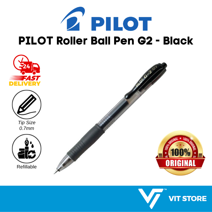 Pilot G2 Gel Pen Fine 0.7mm (Black) BLG27 Ink Pen Rollerball Pen