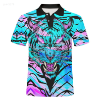 Summer 2023 Asian Size Polo Shirt 3d Tiger Print T-shirt Hip-hop Fashion Short-sleeved Colorful Polo Shirt Harajuku Top 5xl Unisex summer polo