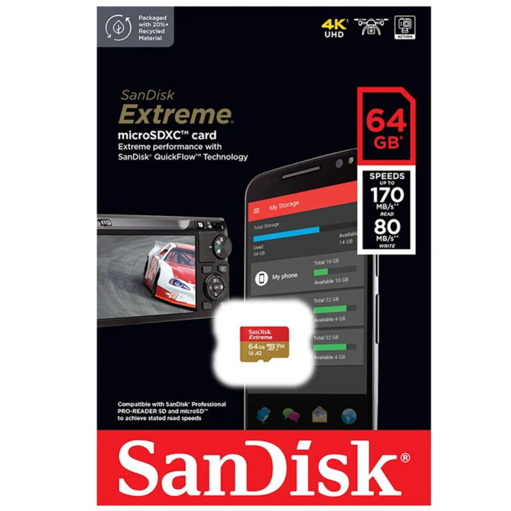 sandisk-extreme-microsdxc-sqxah-64gb-เมมโมรี่การ์ด-รับประกันสินค้าตลอดอายุการใช้งาน