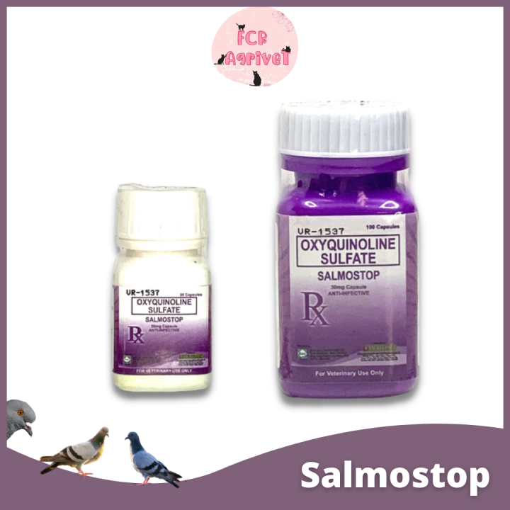 [FCR AGRIVET] Salmostop Rockdove 30mg & 100 Capsule Anti-Infective for ...