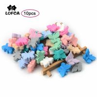 【YF】❦  LOFCA Silicone butterfly Beads 10pcs/lot Loose BPA Food Grade Baby Chew Teething Necklace Making