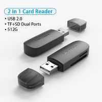 Vention เครื่องอ่านการ์ดสำหรับพีซีการ์ดหน่วยความจำ USB 2.0 3.0ไปยังไมโครอะแดปเตอร์การ์ดความจำอุปกรณ์เสริมแล็ปท็อปสมาร์ทการ์ดแบบ2 In 1เครื่องอ่านการ์ดเครื่องอ่านการ์ด