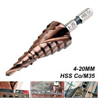 4-20MM HSS Cobalt M35 Step Drill 14" Hex Shank Spiral Groove Broca Metal Step Cone Drill Stainless steel Core Saw Cutter Tools