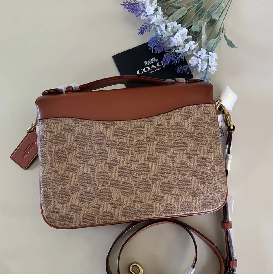 Coach Cassie Crossbody Top Handle Signature Canvas Leather 68349