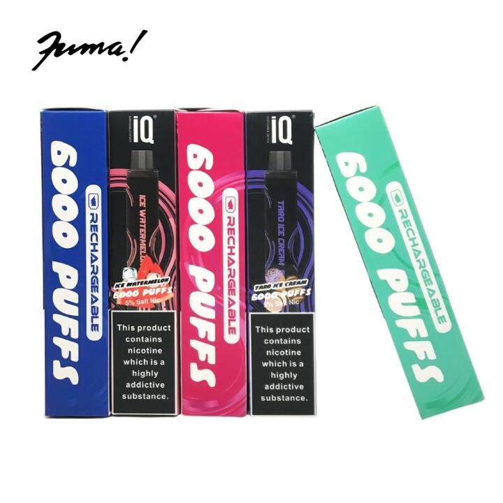 IQ Black Disposable Vape 6000 puffs Rechargeable Flavored Vape Lazada PH