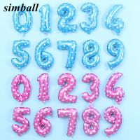 16 Inch 40 Inch Pink Blue 0-9 Number Foil Balloons Digit Helium Balloons Birthday Wedding Decor Air Baloons Event Party Supplies Balloons