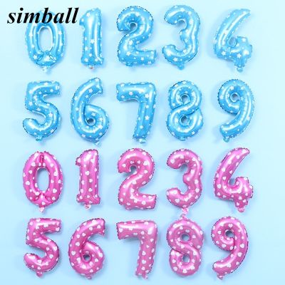 16 Inch 40 Inch Pink Blue 0-9 Number Foil Balloons Digit Helium Balloons Birthday Wedding Decor Air Baloons Event Party Supplies Balloons