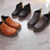 【hot sale】 ❇∈ C19 Children Boy And Girl Classical Non-slip Leather Martin Boots