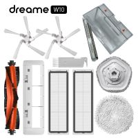 สำหรับ Dreame Bot W10ที่เครื่องดูดฝุ่นอัตโนมัติเองด้วยการดูดฝุ่นและไม้ถูพื้นหลัก/แปรงด้านข้างตัวกรอง HEPA ชิ้นส่วนเครื่องดูดฝุ่นกล่องฝุ่นผ้าถูพื้น