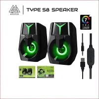 ลำโพงคอม EGA TYPE S8 SPEAKER ลำโพงมีไฟ  ระบบเสียง Stereo ลำโพงเกมมิ่ง 7 LED Color Lighting ใช้งานง่าย ลำโพงคอมตั้งโต๊ะ ขนาดกระทัดรัด