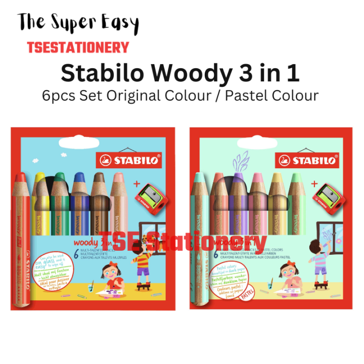 Jumbo Multicolored Woody 3 in 1 Coloring Crayons Pencils with