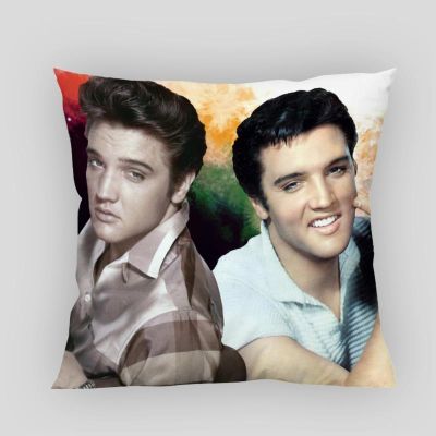 [$ AA ร้อน] ปลอกหมอนตกแต่งบ้าน Elvis Presley ปลอกหมอนสี่เหลี่ยมซิปขนาด45X45ซม. ปลอกหมอนอิงลดการจัดส่ง