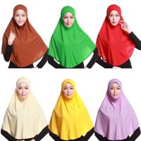 【YF】 Muslim Women Long Hijab Girls Full Cover Shawl Black Headscarf Eid Ramadan Prayer Garment 80cm Worship Khimar Turban