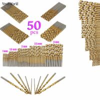 50Pcs/Set Twist Drill Bit Set Saw Set HSS High Steel Titanium Coated Drill Woodworking Wood Tool 1/1.5/2/2.5/3mm For Metal