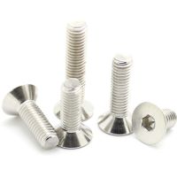 50ชิ้น M3m4m5mm304สแตนเลส Countersunk ภายในหกเหลี่ยมสกรูหัวสกรู * 16/20/25/30-100