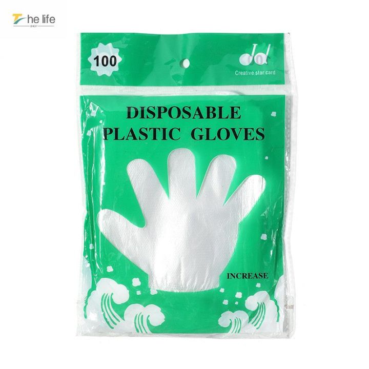 พร้อมส่ง-ถุงมือพลาสติก-ถุงมือทำอาหาร1แพค100-ชิ้น-ถุงมือพลาสติกแบบใช้แล้วทิ้ง-ถุงมือทำกับข้าว-ถุงมืออเนกประสงค์