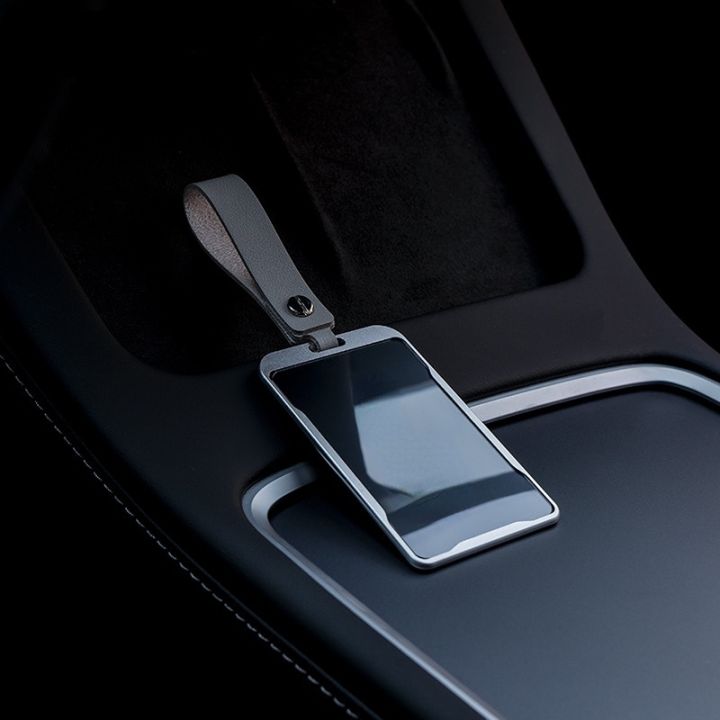 aluminum-alloy-car-card-holder-key-case-cover-for-tesla-model-3-keychain-key-case-key-box-auto-accessories