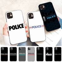 Police Symbol Phone Case for iPhone 11 12 13 Mini Pro Max 8 7 6 6S Plus X 5 S SE 2020 XR XS 10 case Electrical Safety