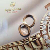 Royal Crown Jewelry Stainless Steel 316L แหวนชุบทองคำนาคสีพิ้งโกลด์อย่างดี เซตคู่รัก 2 วง เป็นสีพิ้งโกลด์(สีนาค)เป็นเงาแวววาวสวยงามยิ่ง