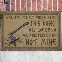 HX Viking Carpets 3D Graphic Welcome To My Viking Home This Door Is Locked for Your Protection Not Mine Entrance Door Mats