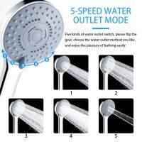 XHLXH 5 Modes Shower Head Water Saving Handheld Bath Head Adjustable Bathroom Accessories Bathroom Tools