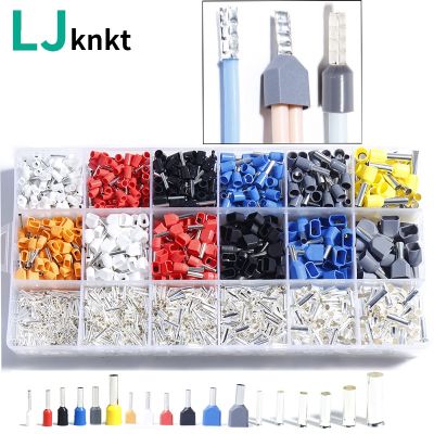 Tubular Crimping Terminal Tools Boxed Kit Wire Cable Copper Tube Needle Type Insulated Ferrules Cold Pressing Connector