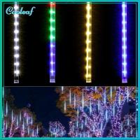 COOLEAF 8หลอด30ซม. ไฟหยดฝน คริสมาสต์ ตกแต่งต้นคริสต์มาส ไฟฝนดาวตก LED แฟชั่นสำหรับผู้หญิง กันน้ำกันน้ำได้ ไฟตกฝน