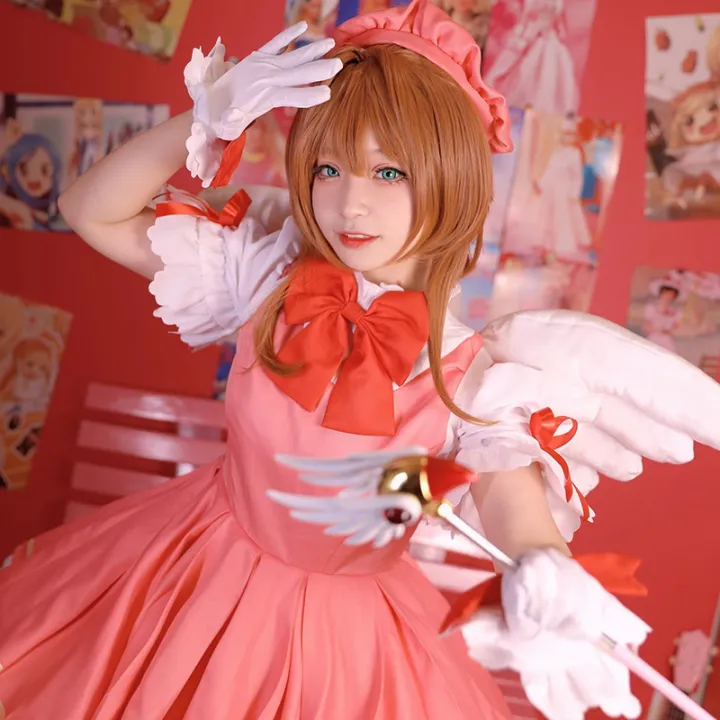 Anime cardcaptor sakura kinomoto sakura, traje feminino para jogos de  lolita, fantasia de festa, halloween, frete