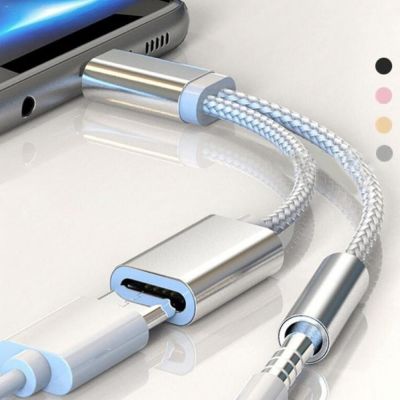 2 In 1 Type-C To 3.5 mm Charger Headphone Audio Jack USB C Type C To AUX Connector Cable Adapter for Mobile Phone Xiaomi Samsung