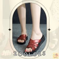 โอมากๆ?แฟชั่น รองเท้าแตะแบบสวม พื้นยางนิ่ม ส้นหนา มี 2 สี เบอร์ 36-40