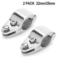 2 pcs 22mm/25mm Boat Bimini Top Hinged Jaw Slide Fitting Marine Hardware 316 Stainless Steel Bimini Top Clamps Accessories