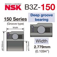 B3Z-150 ( 3.175 x 6.35 x 2.78 mm.)  ( NSK BC005 ) NSK Air turbine bearing for dental hand pieces = 1 pcs