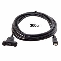 0.5m 3m 5m Panel Mount Type Mini USB 5Pin Male to Female Extension Adapter Cable with Screws