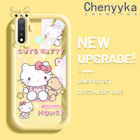 เคส Chenyyka สำหรับ VIVO Y19เคส Y5s ลายการ์ตูนน่ารักลายแมว Hello Kitten ใหม่เคสซิลิโคนสีนิ่มเคสมือถือกันกระแทกแบบใสที่สร้างสรรค์เคสป้องกันโปร่งใสลายกล้องถ่ายรูป