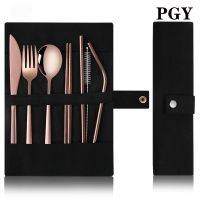 【CW】 PGY Cutlery Set With Canvas Fork Chopsticks  Sets