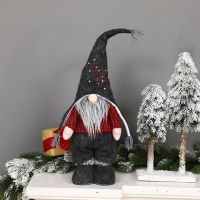 【CW】 Stylish Christmas Doll Washable Ornament Wide Application Festive Decoration Long Hat Standing Faceless