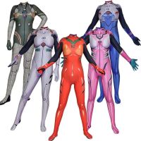 Anime Asuka Langley Soryu Mari Rei Ayanami Cosplay Costume Asuka Test Jumpsuits Zentai Suit Halloween Bodysuit Adults Kids