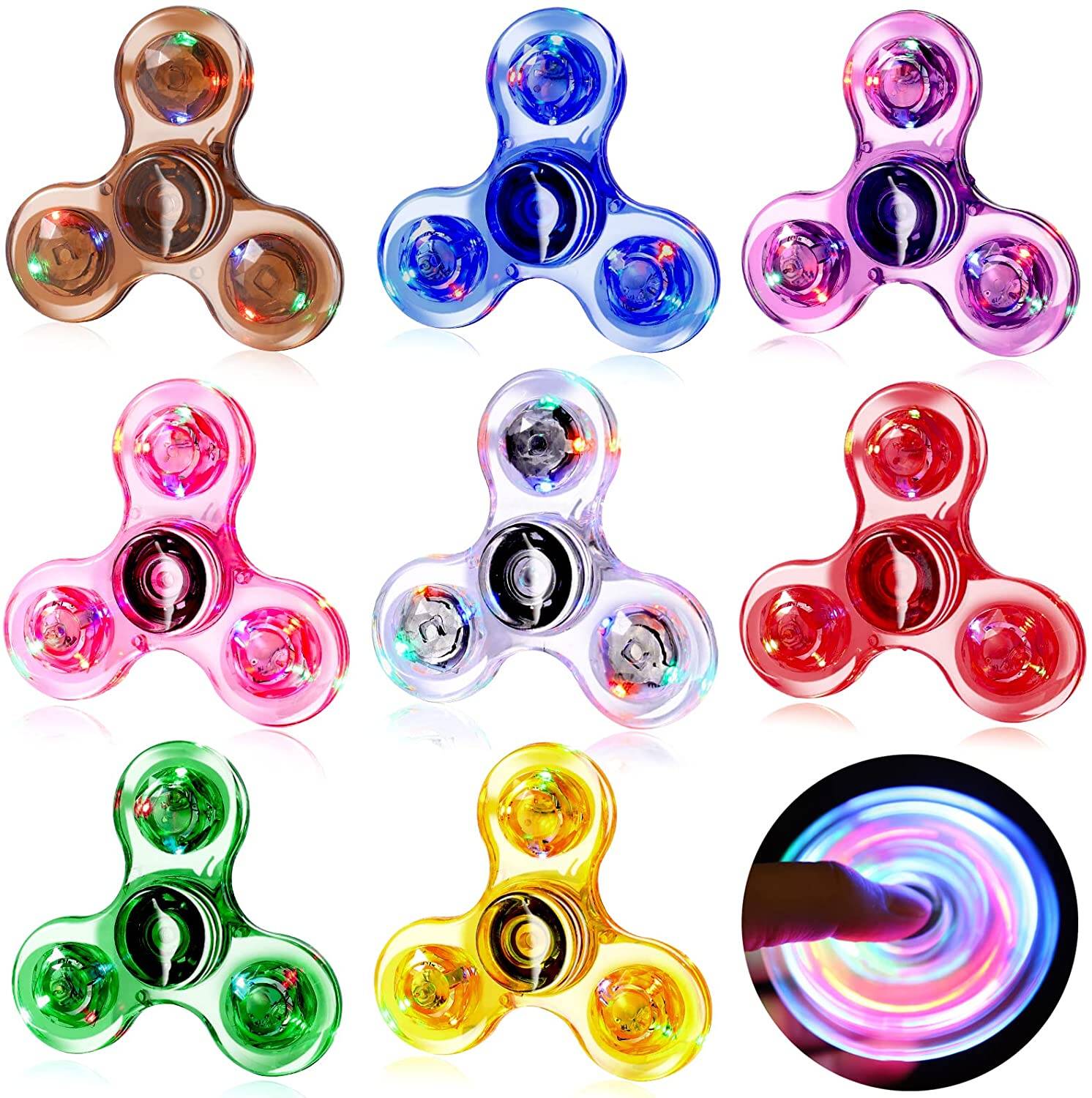 Budget Spinner Glow Dalam Gelap Main Anti Tekanan Led Tri Spinner Ausme Bercahaya Spinners Kinetik Gyroscope untuk Kanak Kanak