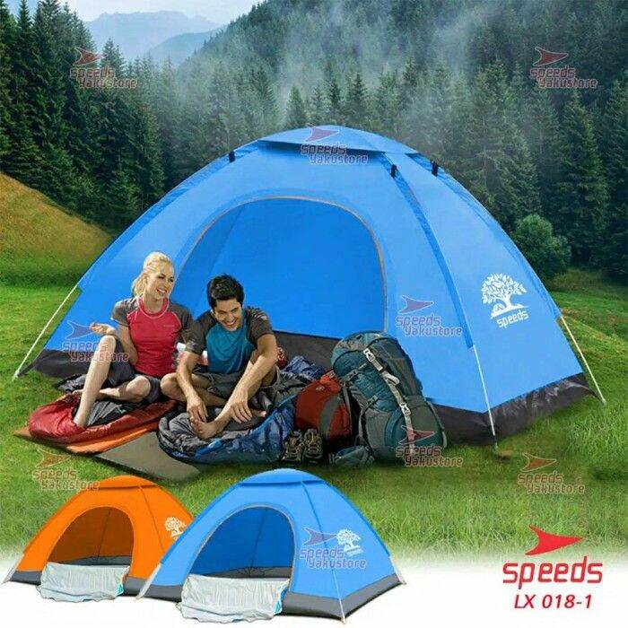 Tenda Camping Biru Kapasitas 1 3 Orang Tenda Otomatis Outdoor And Indoor Lazada Indonesia 4734