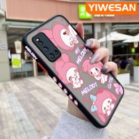 YIWESAN เคสสำหรับ VIVO V19 V19 Neo V19G การ์ตูนมีน้ำค้างแข็งโปร่งใสทำนองของฉันแข็งรูปแบบขอบสี่เหลี่ยมด้านข้างปลอกซิลิโคนกล้องกันกระแทกเคสนิ่ม