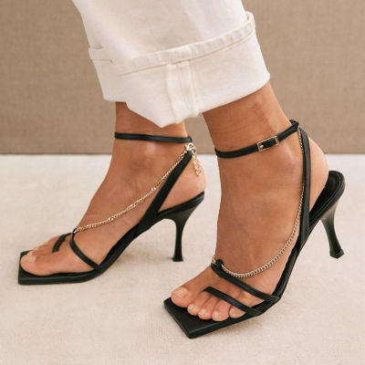 women summer high heels fashion solid women shoes casual thin heel buckle open toe wedding party ladies plus size pumps