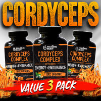 ? ถั่งเช่า Cordyceps Mushroom Capsules ?️ Value Pack of 3 Cordyceps Bottles ? 100% Cordyceps, Black Ginger &amp; Moringa ? 1 or 2 Month Supply (60 or 120 Capsules)