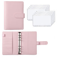 A6 Pu Leather Diy Budget Binder Notebook 8Pcs PVC Bags Macaroon Color Cover Agenda Planner Bullet Cover School Stationery 9pcs