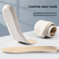 【jw】✇  Palmilha de látex absorvente para pés Sapato couro Inserções couro macio esportes Modelo fascite plantar