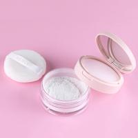 Portable Loose Powder Box with Makeup Puff Plastic 20g Empty Loose Powder Pot With Mirror Travel Makeup Cosmetics Container